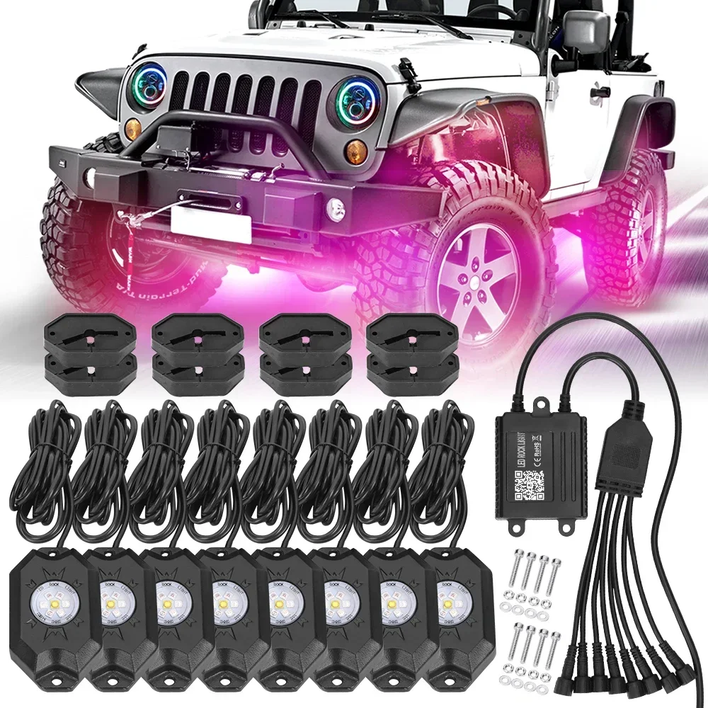 

High Quality RGB RGBW LED Rock Lights ATV UTV 4x4 Small LED Rock Lights Pod Underbody Lighting for Truck