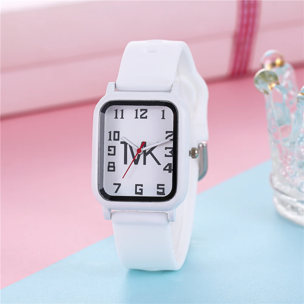 Fashion Ladies Brand Watches Simplicity Square Digital TVK Women Quartz Watch Sports Silicone Dress Gift Clock Wristwatches