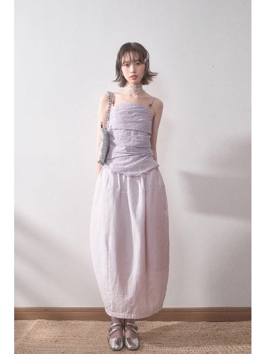 

Комплект Liparpa Mist Fraance: вышитый укороченный топ с вырезами и юбка с высокой талией, повседневный, для свиданий, женский модный комплект