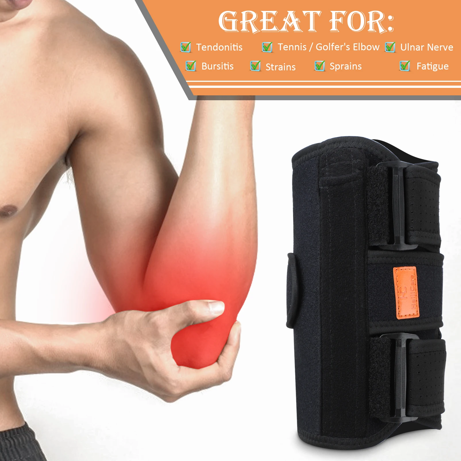 

NEW Elbow Support Bracket Support Strap Upper Arm Splint Support Healthy Elbow Guard Fixed Joint Arthritis Fracture Stabilizer