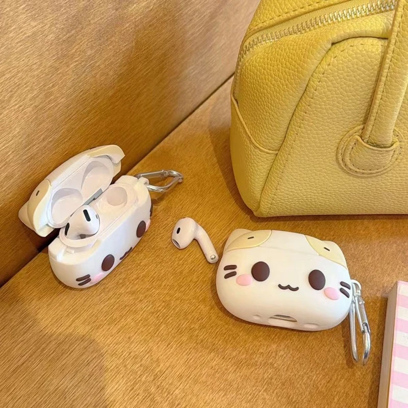 3D Creamy Cat Silicone Earphone Ear Bag Case Cover For Apple Airpods Pro 3 2 4