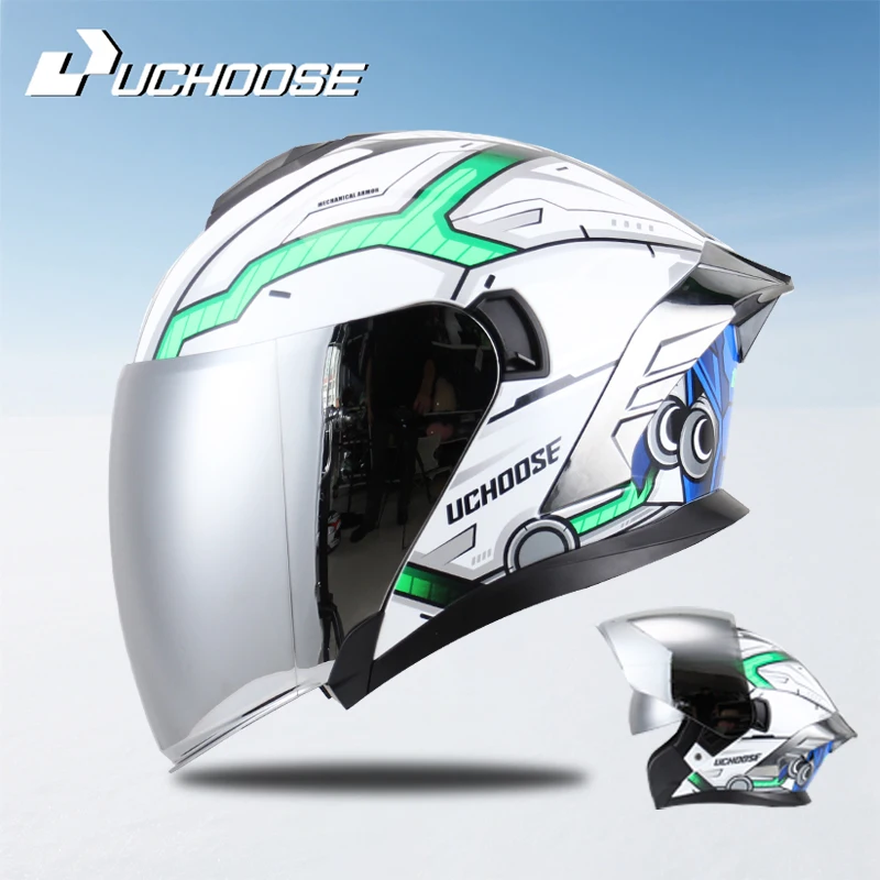

715 Motorcycle Open Face Helmet For Men And Women Dual Lens Sun Visor Face Shield Top Lightweight Scooter Bike Retro 3/4 Helmet