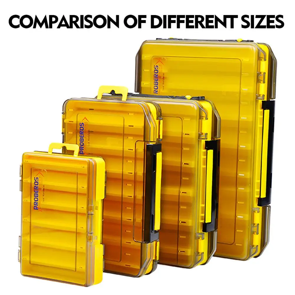 

4Pcs Fishing Lure Box Double Sided Tackle Storage Trays Fishing Tackle Storage With Compartment Waterproof Visible Plastic Box