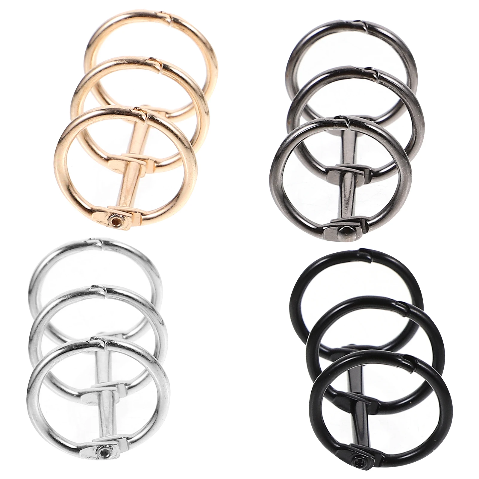 4pcs 3-Hole Loose Leaf Binder Rings Metal Binder Ring Replacements For Diy Notebook Scrapbook Stationery Supplies Office