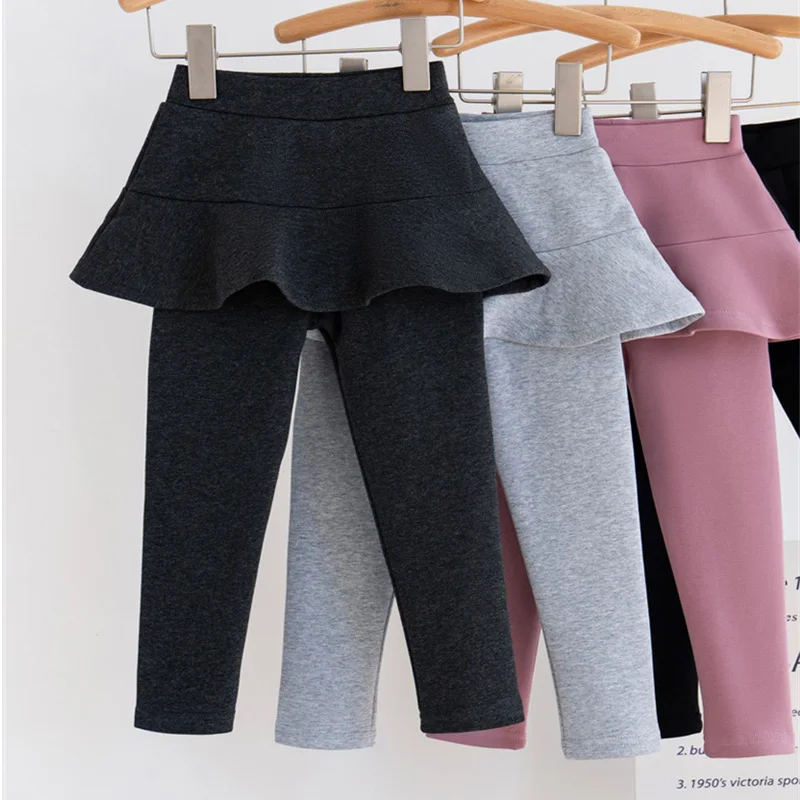 Girls Spring Autumn Skirt Pants Kids Daily Hundred Catching Wool Warm Trousers Girls' Bottoming Pants Children Casual Clothing