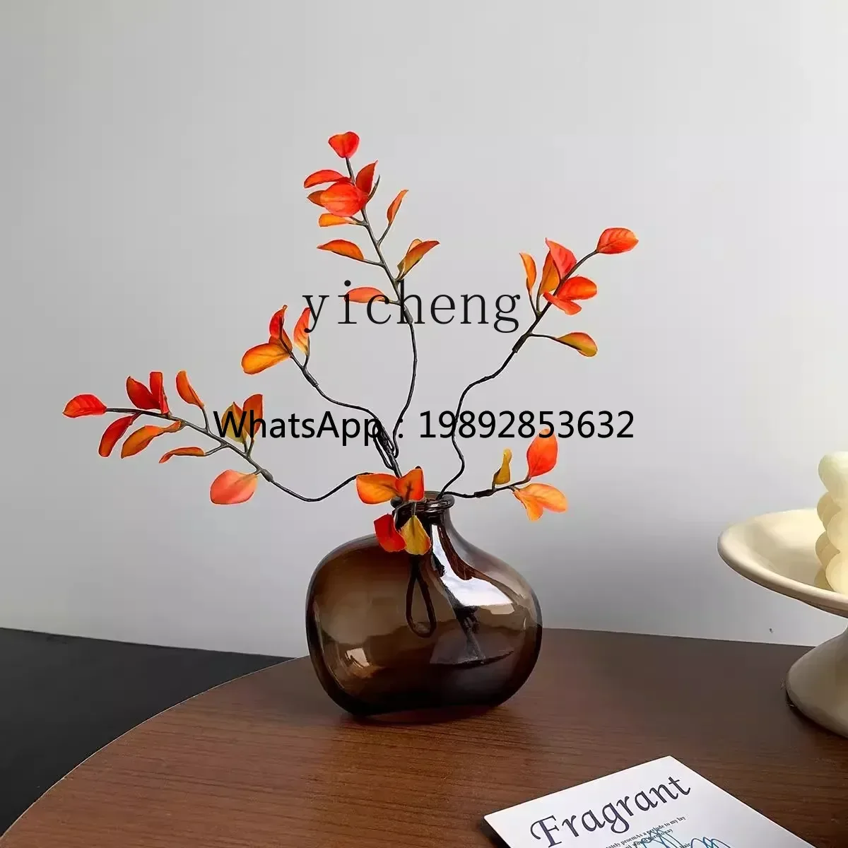 

Vase Artificial Autumn Leaves Fake Flowers Artificial Flower Arrangement Home Decoration Floral Art Ornament