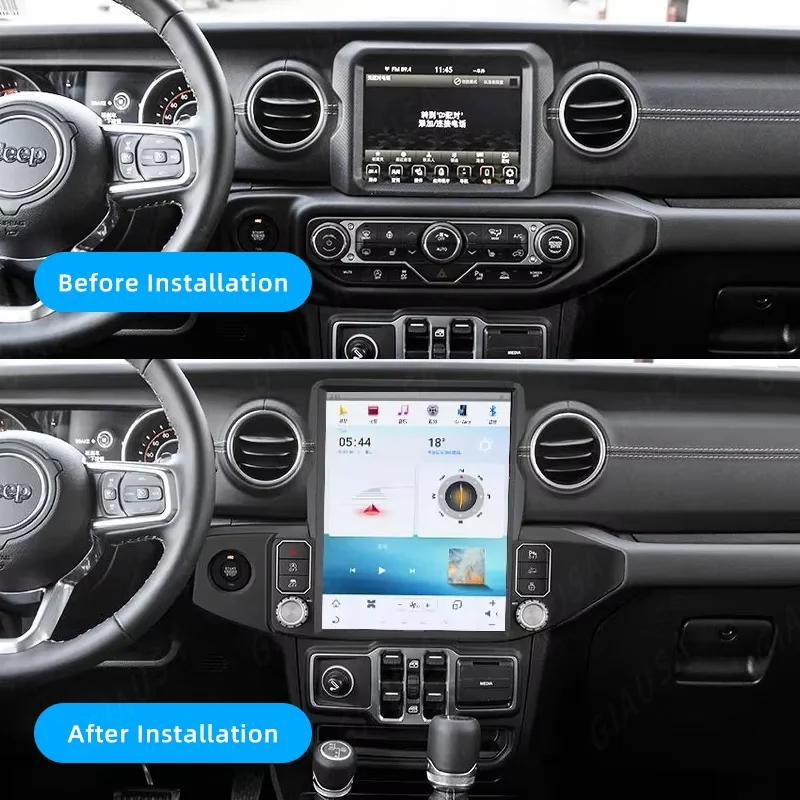 

Carplay Android 13 For Jeep Wrangler JL 2018-2023 Touch Screen Car Multimedia Player GPS Navigation Auto Radio Head Unit Screen