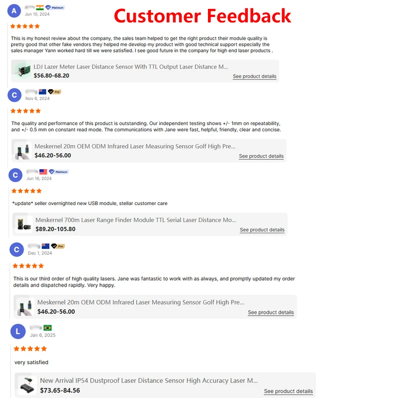 700 m lange afstand lasertijd van de vlucht afstandssensor OEM laserafstandsmetermodule Laserobjectdetectiesensor