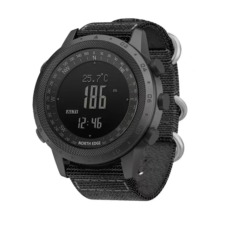 NORTH EDGE Men Digital Watch Military Army Sports Watches Waterproof 50M Altimeter Barometer Compass World Time Wristwatch Mens