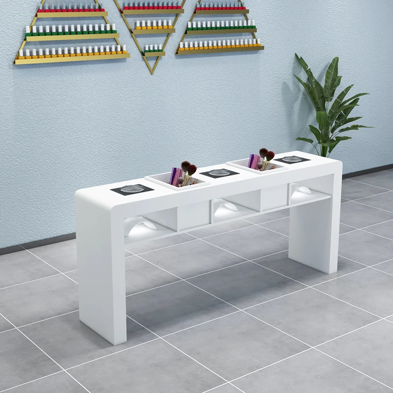 

Makeup White Nail Table Luxury Modern Professional Table Headboards Mesa Manicura Beauty Furniture