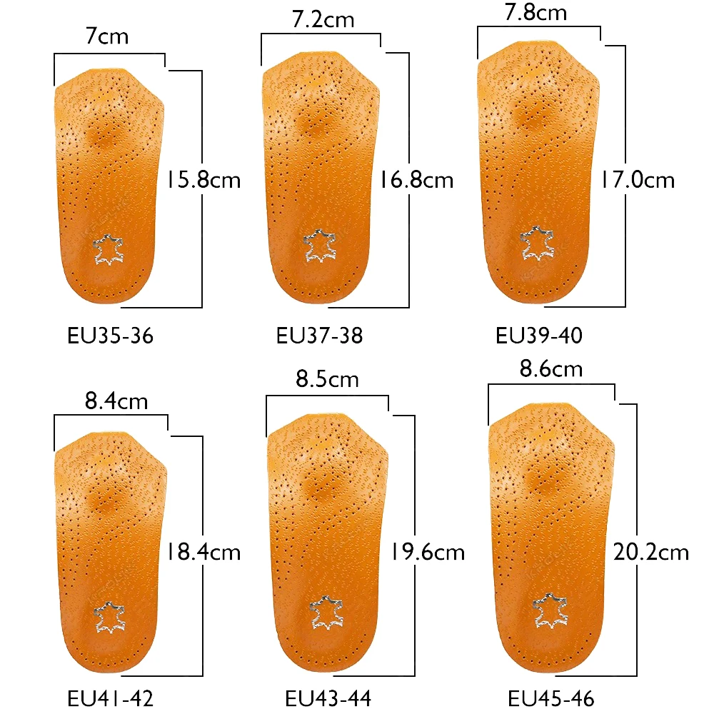 New 3/4 Length Half Arch Support Orthopedic Shoes Sole Insole FlatFoot Correct  Feet Care Health Orthotics Insert Shoe Cushion