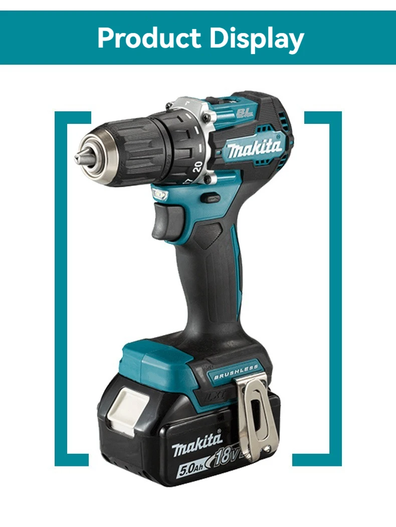 Imagem -04 - Cordless Driver Drill Lxt Brushless Motor Compact Grande Torque Lithium Battery Power Tool Chave de Fenda Elétrica Makita-ddf487 18v