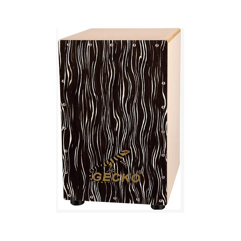 GECKO CL13TW Cajon Box Drum Tech Cajon Drum aus schwarzem Korbgeflecht mit Birkenkörper und Stahlschnur