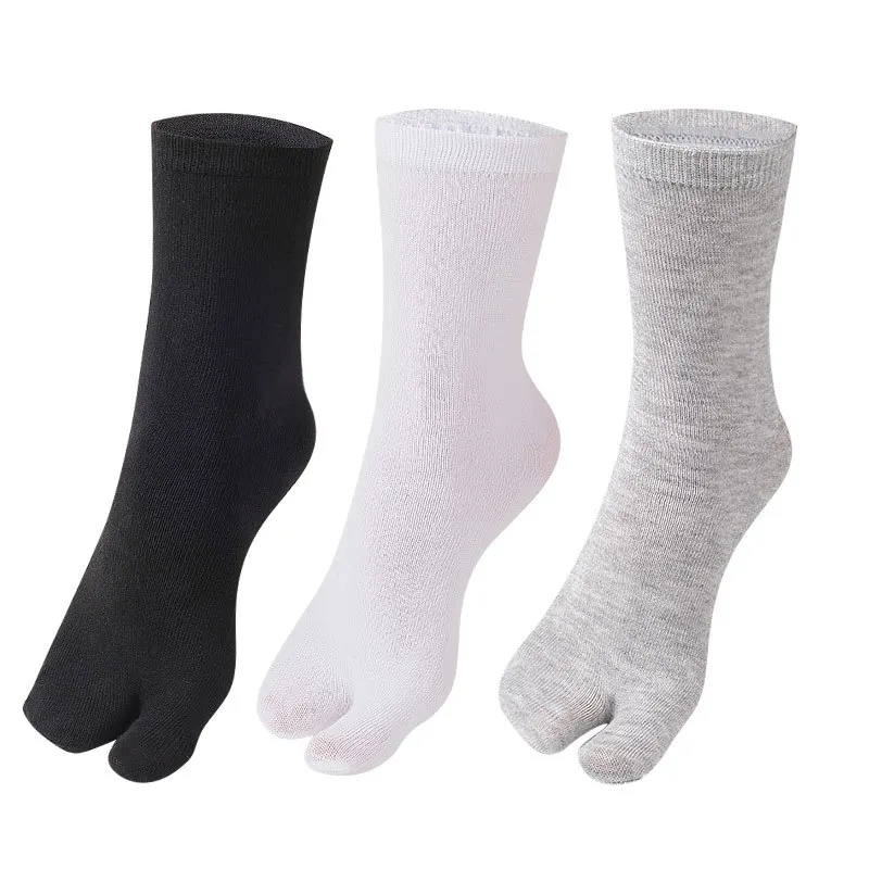 6 Pcs Japanese Men And Women Summer Fiber Two Finger Socks Black Kimono Flip Flop Sandal Split Ninjia White Tabi Toe Socks New