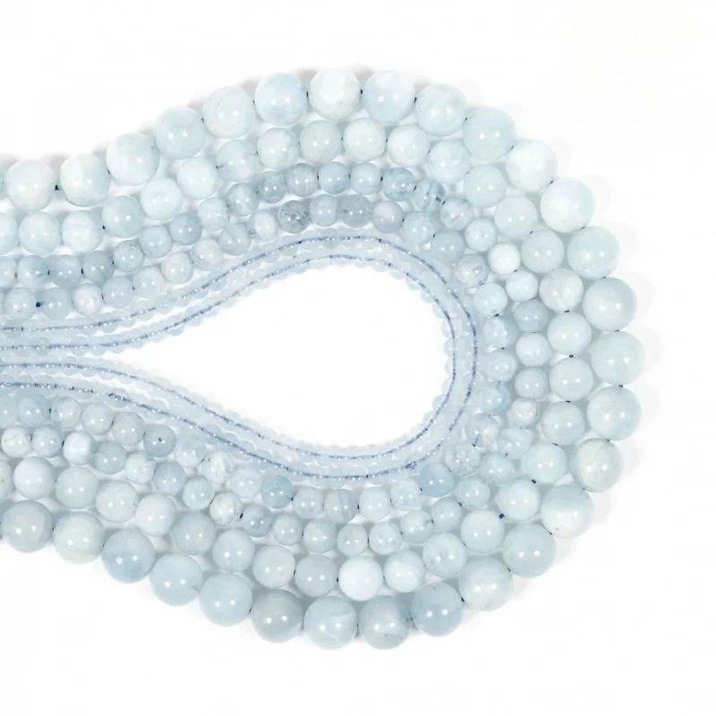 

Натуральные бусины из аквамарина 4/6 мм, круглые, россыпью, для повышения уверенности в себе, улучшения коммуникативных навыков, аксессуары для рукоделия