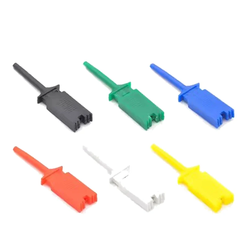 5pcs 200mm High Efficiency Test Hook Clip Logic Analyzer Cable Gripper Probe Test Clamp Kit Yellow/Red
