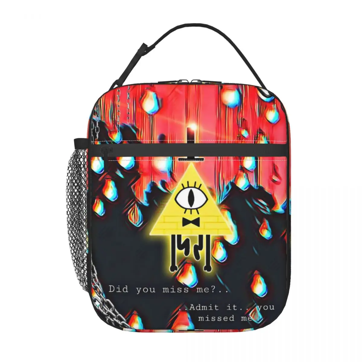 

Пользовательские Гравити Фолз мультфильмы аниме изолированная сумка для обеда для женщин хит продаж Термальный холодильник, ланч-бокс для еды, школьные многоразовые сумки-тоут