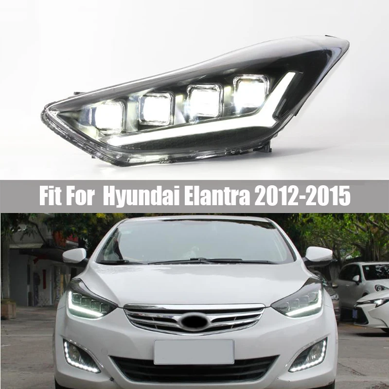 

Headlight Assembly Is Suitable For Hyundai Elantra Modified 2012 - 2015 Models Of LED Headlight Lens Daytime Running Light