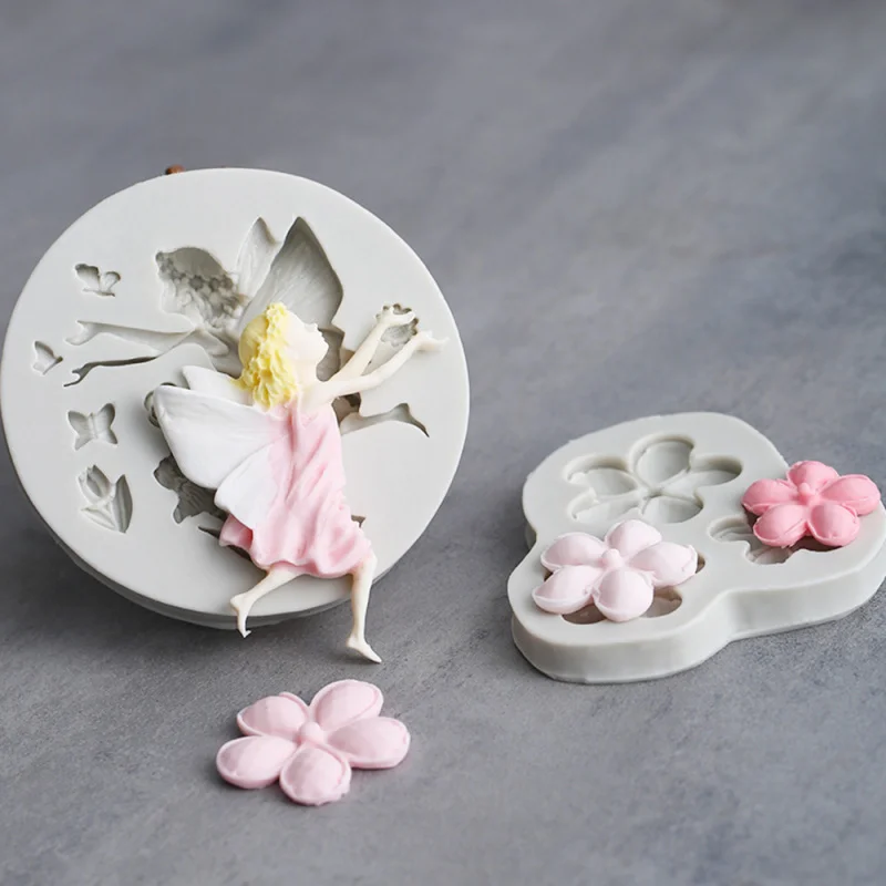 Fondant Chocolate Mold Flower Angel Little Daisy Cake Decoration Silicone MoldINSDessert Decorations