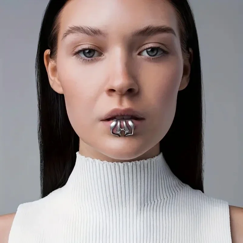 Gefälschte Piercing Lippen clip Ring Gothic geometrische Tier Zahn Metall Lippen ring Unisex kein Loch Lippen ring Gesicht Schmuck Ornament Zubehör