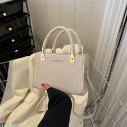 Beige 2024 Woman Bag Shoulder Trend Fashion PU PVC Girl Lady Bags Handbag Cosmetic Case Purses Tote Women's Hand Bag for Women