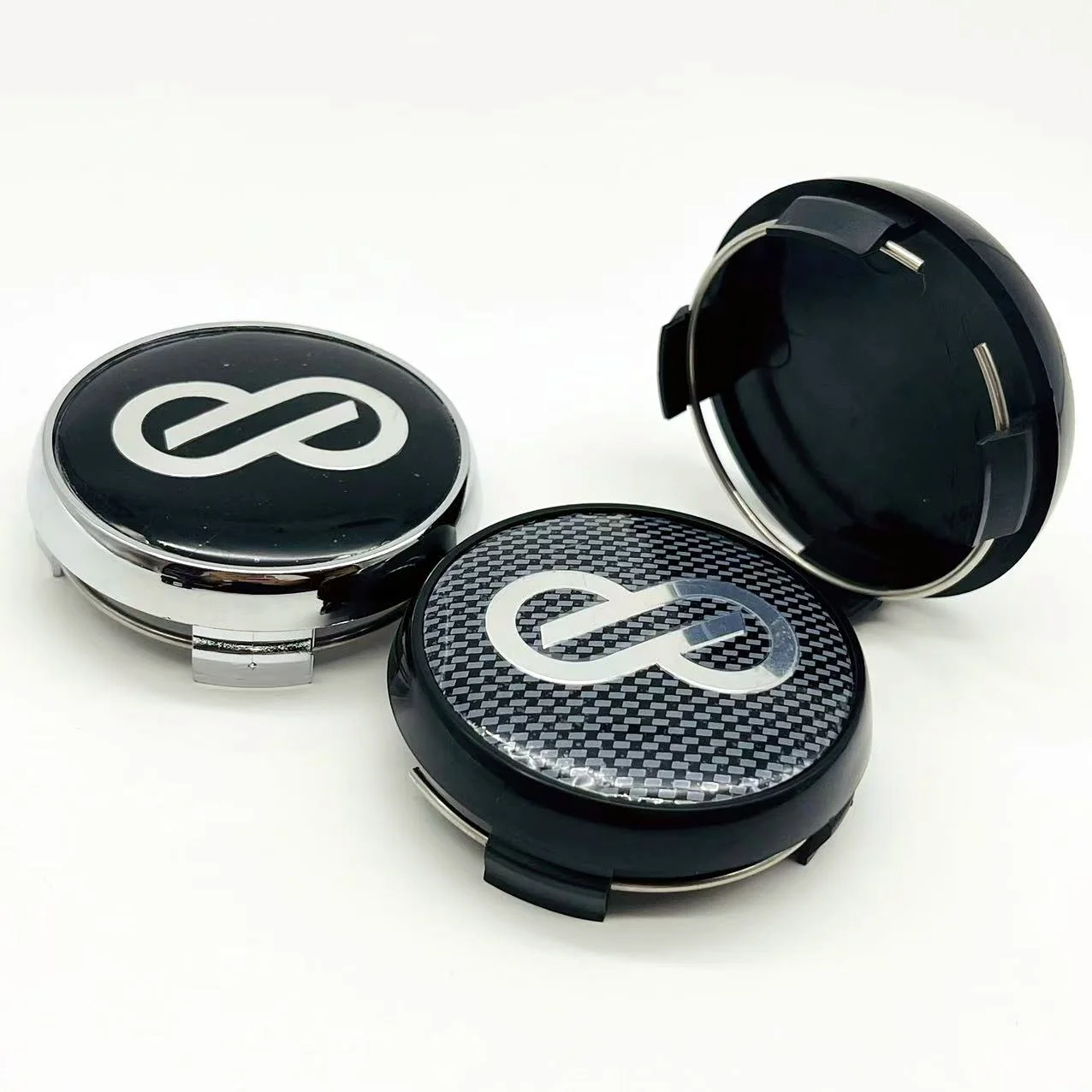 4PCS Sport Wheel Cap 65mm OD & 60mm Clip ENKEI Rim Caps Wheel Center Caps Car Cover Hub Cap Black & Silver view 3