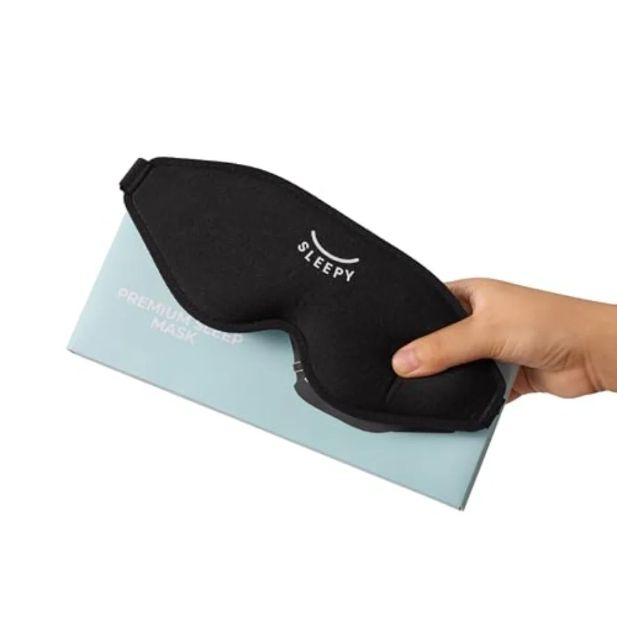 

3D Sleep Mask, Contoured Eye Mask for Sleeping 100% Blackout, Zero Pressure, Adjustable Strap, Light Blocking Eye Cover for Sid