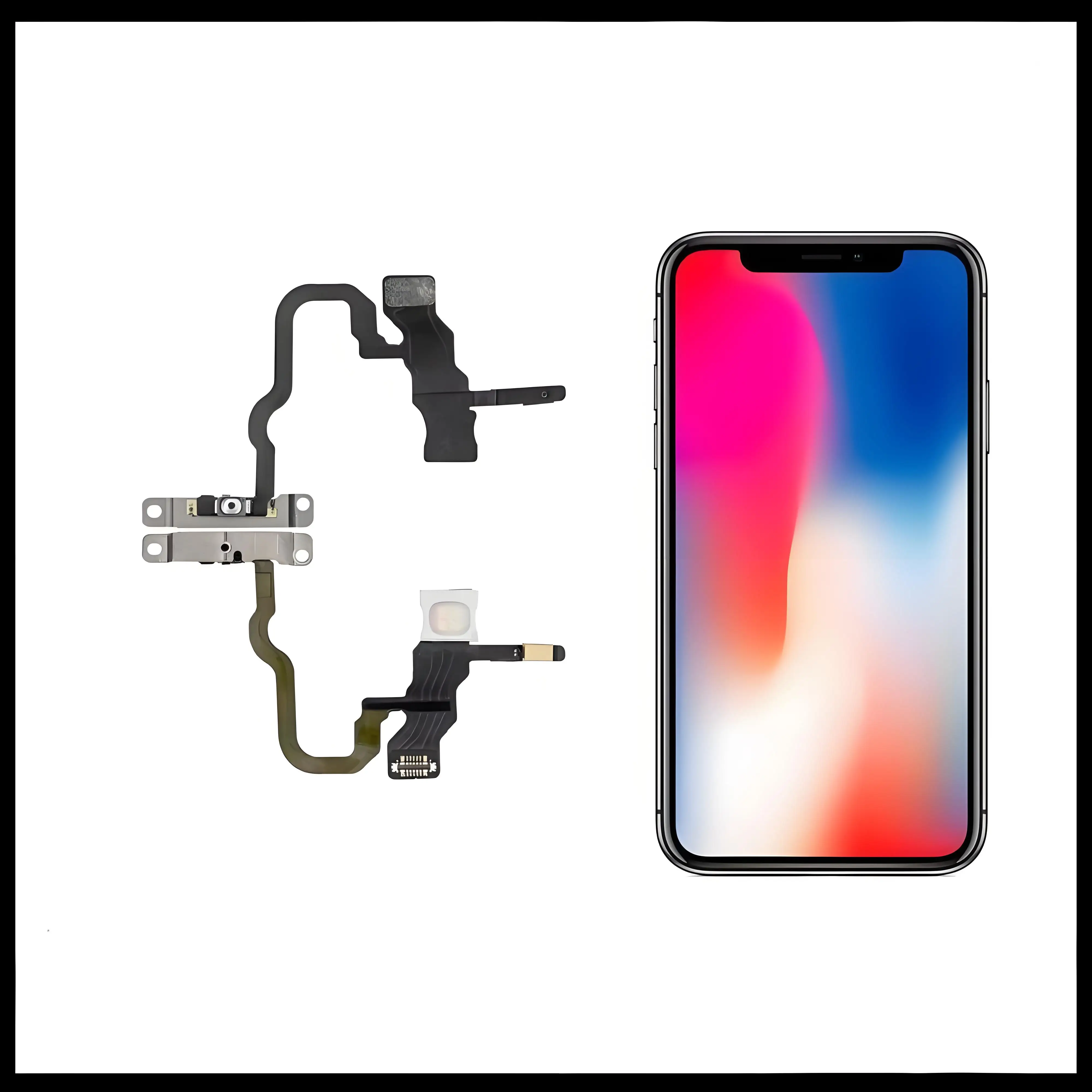 

Передняя камера, динамик, порт зарядки, гибкий кабель для iPhone XS, винты, громкий динамик, громкость, гибкий кабель, внутренняя замена