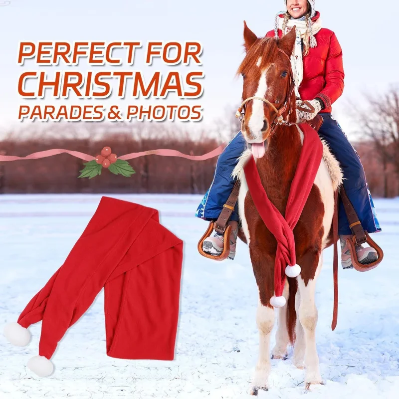 

Horse Merry Christmas Hats Party Hat Xmas Horse scarf Holiday Cap Riding Race Equestrian Equipment Horseback Cape Saddle Cover