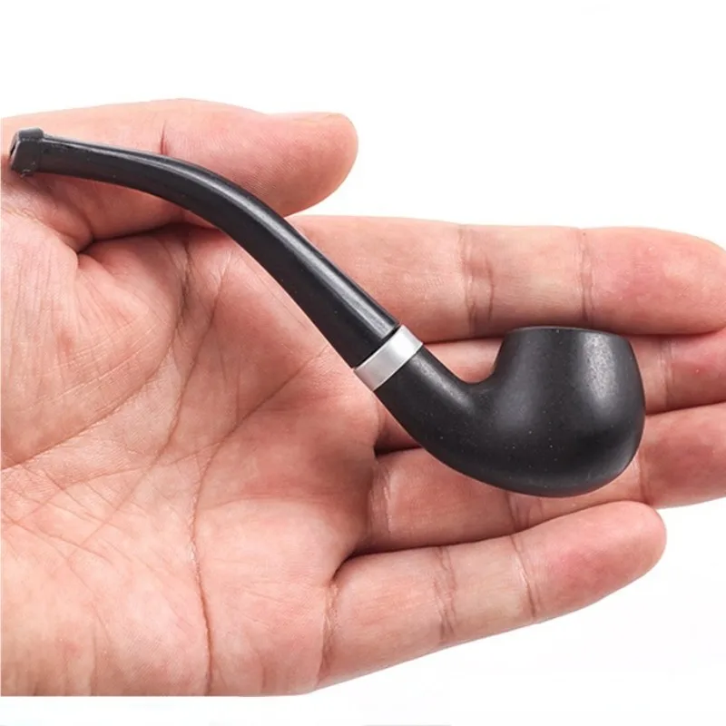 Portable Smoking Pipe Black Delicate Smoking Tobacco Pipe Filter Cigarette Holder Friend Family Gift