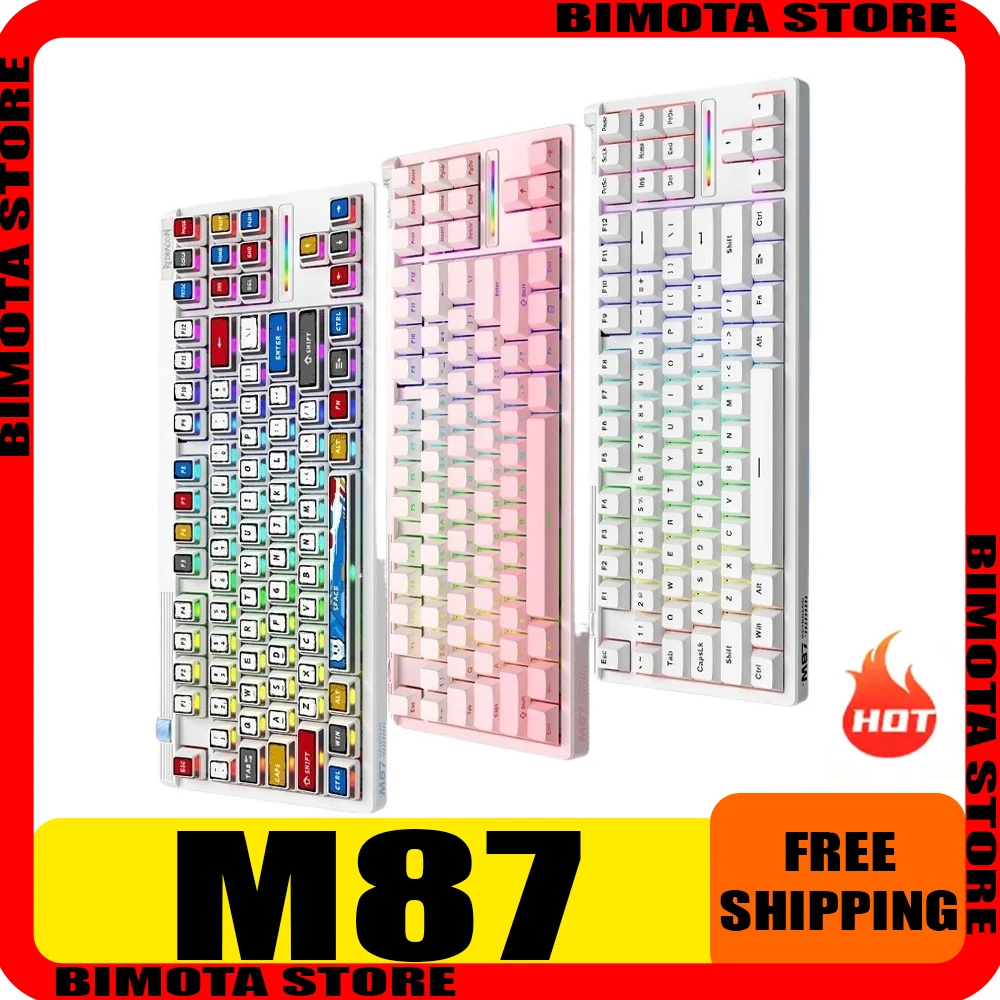 

Новый красный дракон M87, магнитный переключатель, прокладка для клавиатуры, игровой плеер для киберспорта, проводная клавиатура с возможностью горячей замены, компьютерные аксессуары