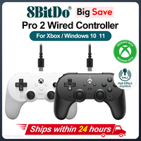 8BitDo Pro 2 Xbox Controller Wired Gamepads PC for Xbox Series X S Xbox One Windows 10 11 Hall Effect Joysticks and Triggers