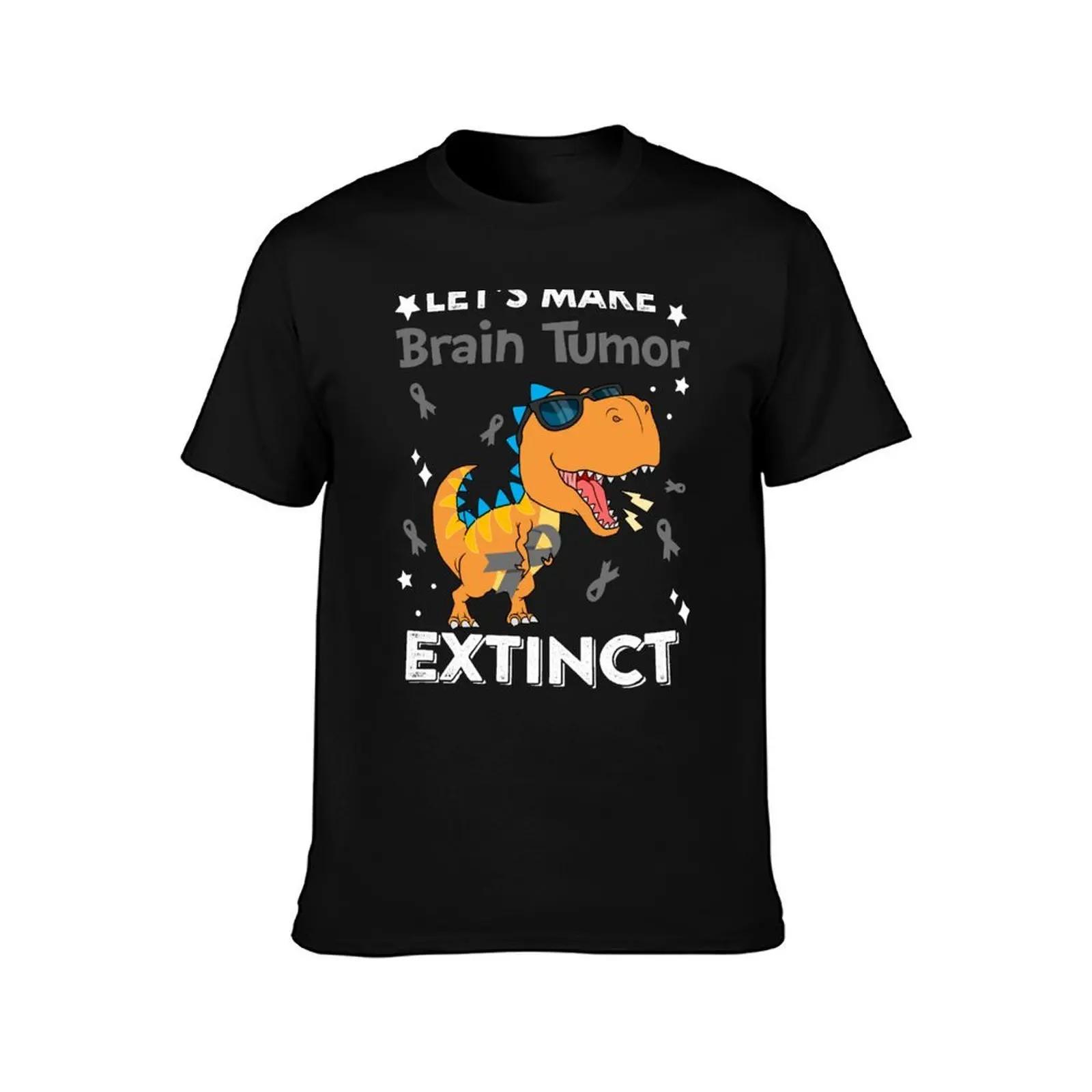 Let's Make Brain Tumor Extinct Brain Tumor Warrior Gift T-Shirt, Summer Casual Cotton Tee, Oversized Streetwear Tops