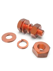 M 3 4 5 6 8 10 12 14 16 Metric x 6-130mm Length Copper Hex Head Screw Bolt + Spring + Washer + Nut Set