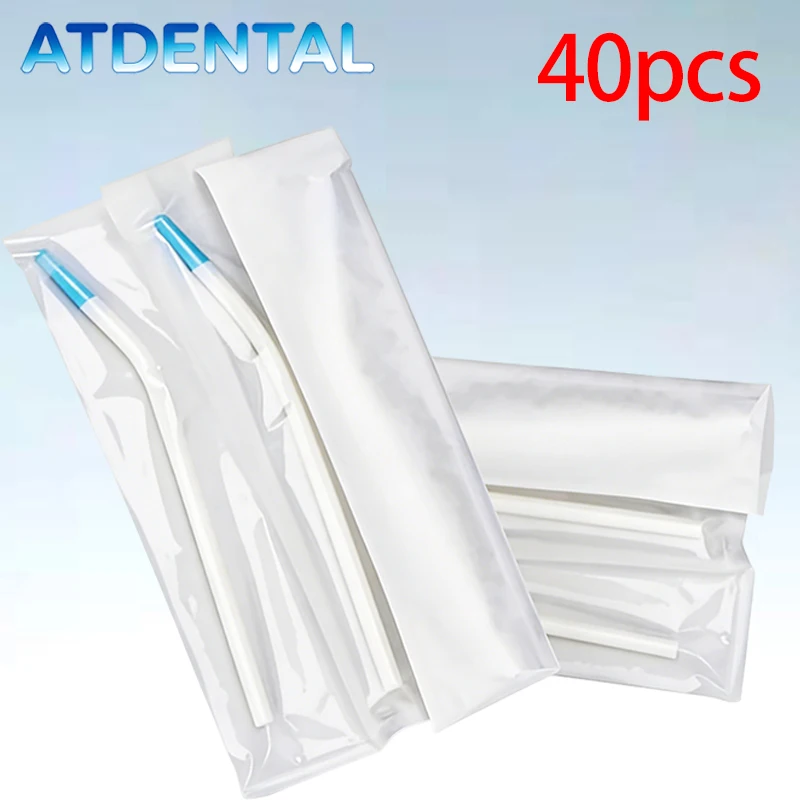 

40pcs Dental Disposable Saliva Ejectors Long Slim Type Surgical Suction Tips for Clinic Lab Oral Surgery Tools