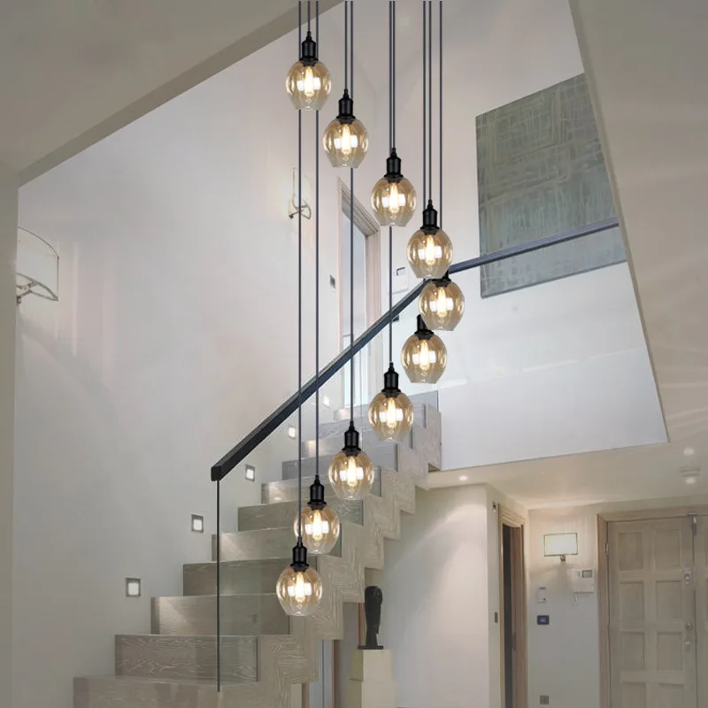 

Vintage Black Pendant Ceiling Industrial Style Edison Lamp Ceiling Hall Staircase Bedside Chandelier Interior Lighting Design