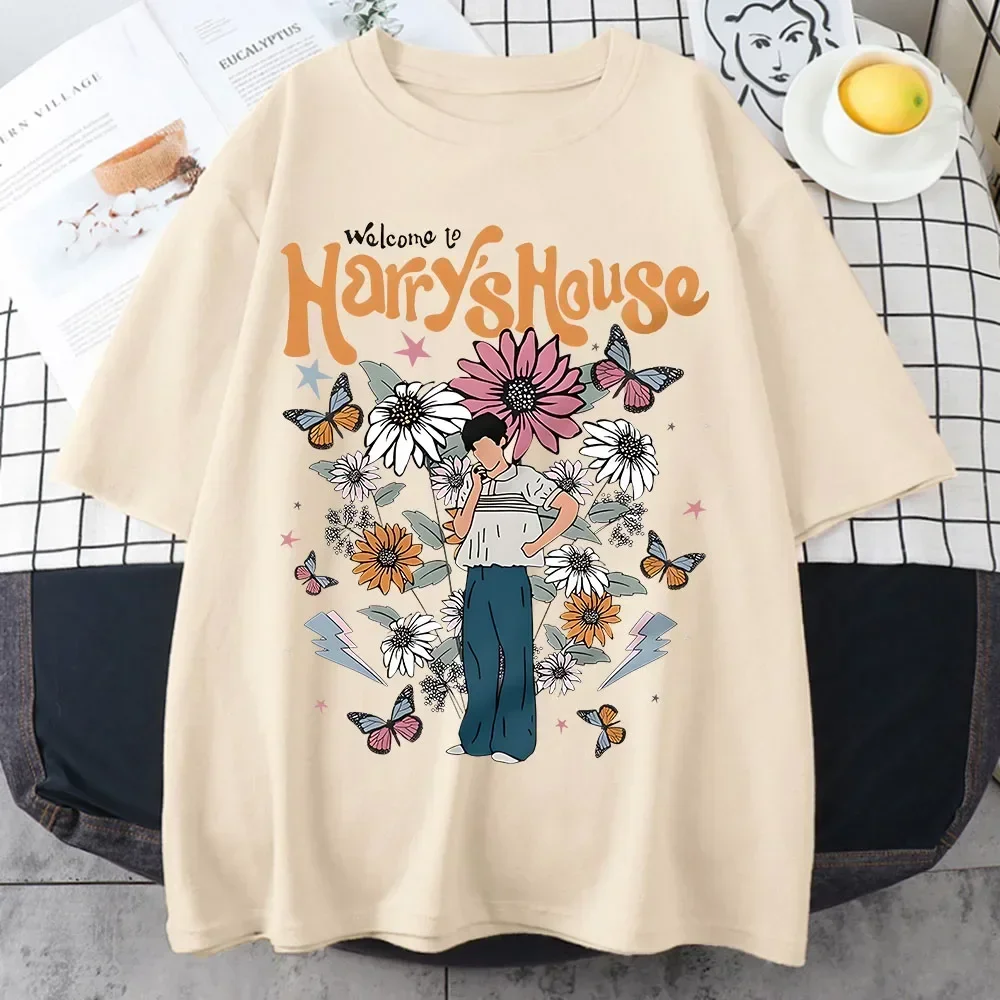 Harrys House Women T-shirts Cotton Summer Manga Graphic Short Sleeve Tee Soft Originality Slice of Life Individualization