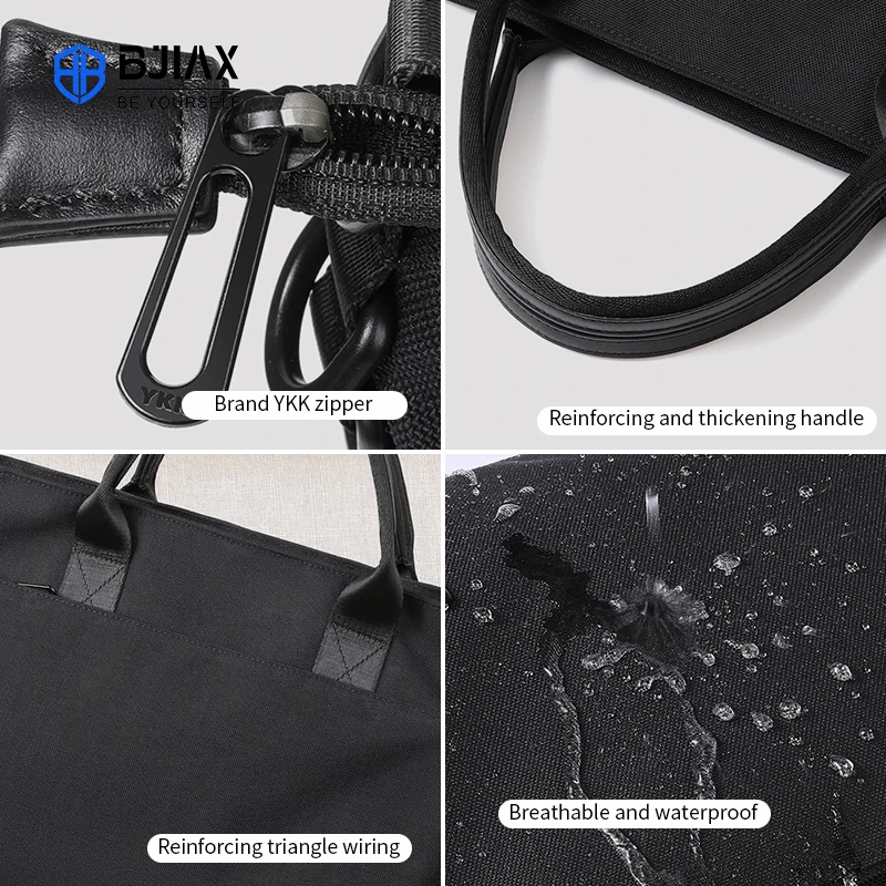 Imagem -06 - Bjiax-bolsa Crossbody Simples e Durável de um Ombro para Homens Pasta de Negócios Bolsa de Grande Capacidade para Computador Masculina