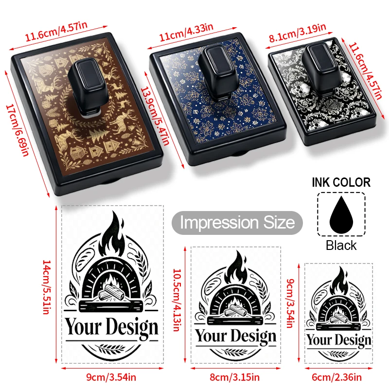 Customized Oversize Self Inking Rubber Stamp Spring logo Structure for Handmade Halloween Supply Marking Decor