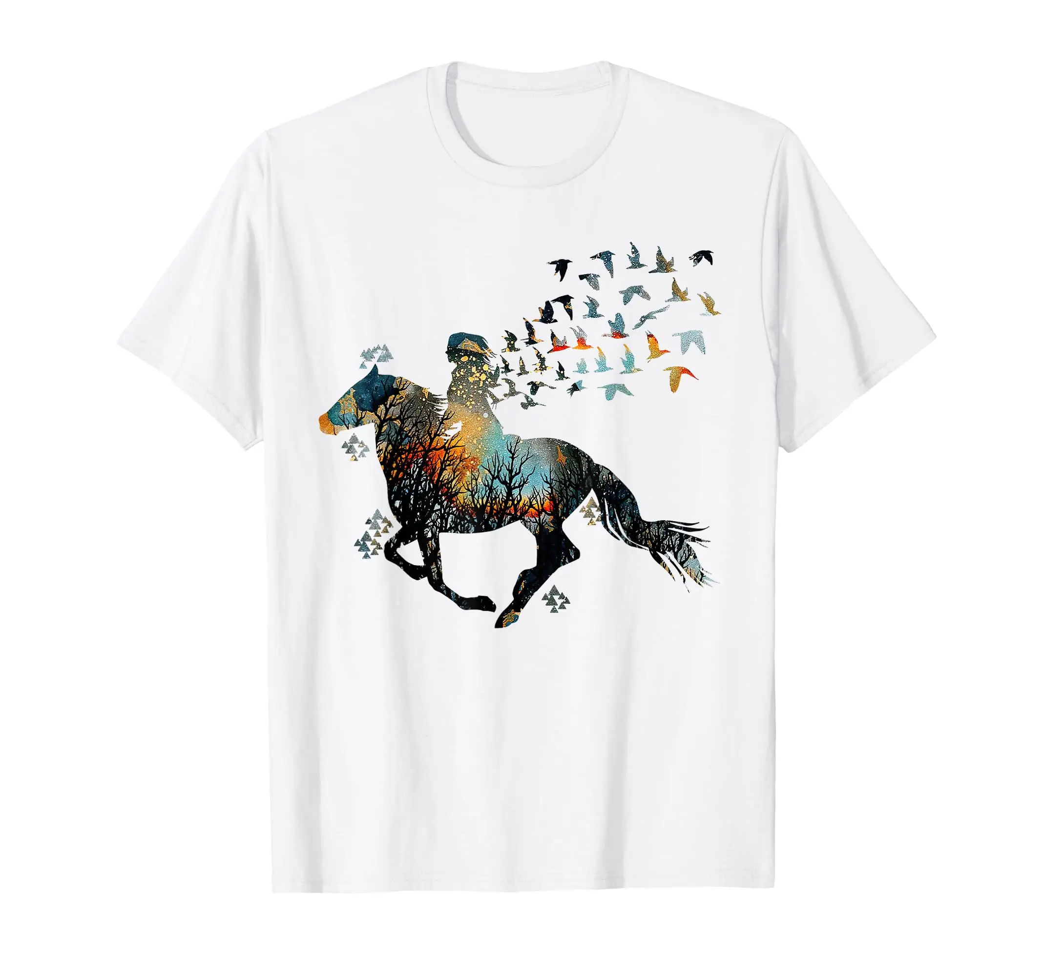 Horse Horseback Riding Life Nature Bird Horse Classic Logo T Shirt and Stickers, Unisex Adult T Shirt Collection