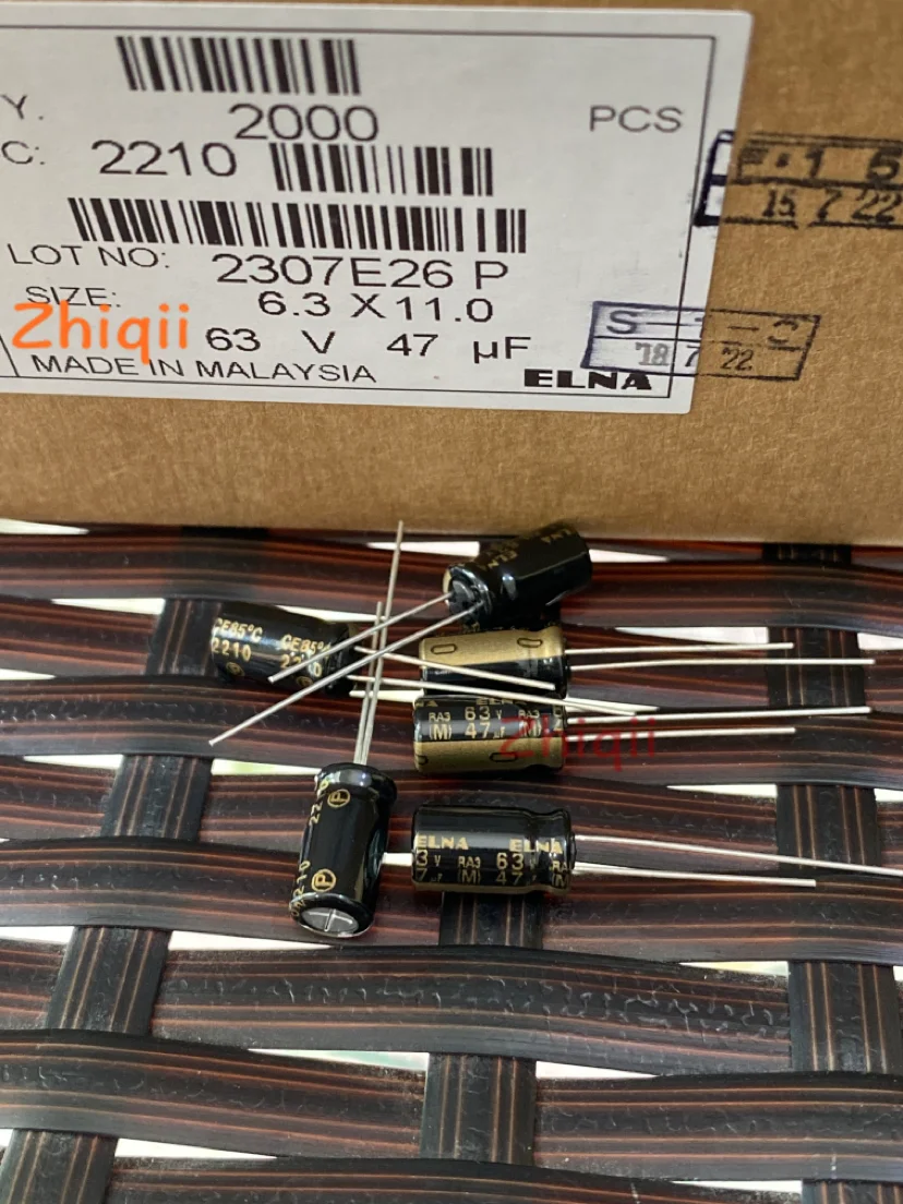 20pcs/50pcs Original new 47UF 63V Japan ELNA Audio Capacitor 63V47UF 6*11 RA3