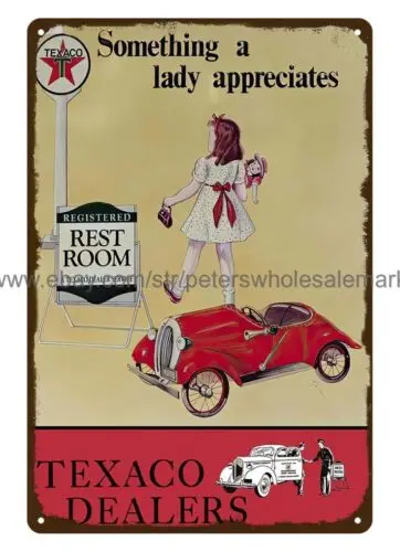 artistic room decor Texaco Dealers something a lady appreciates metal tin sign