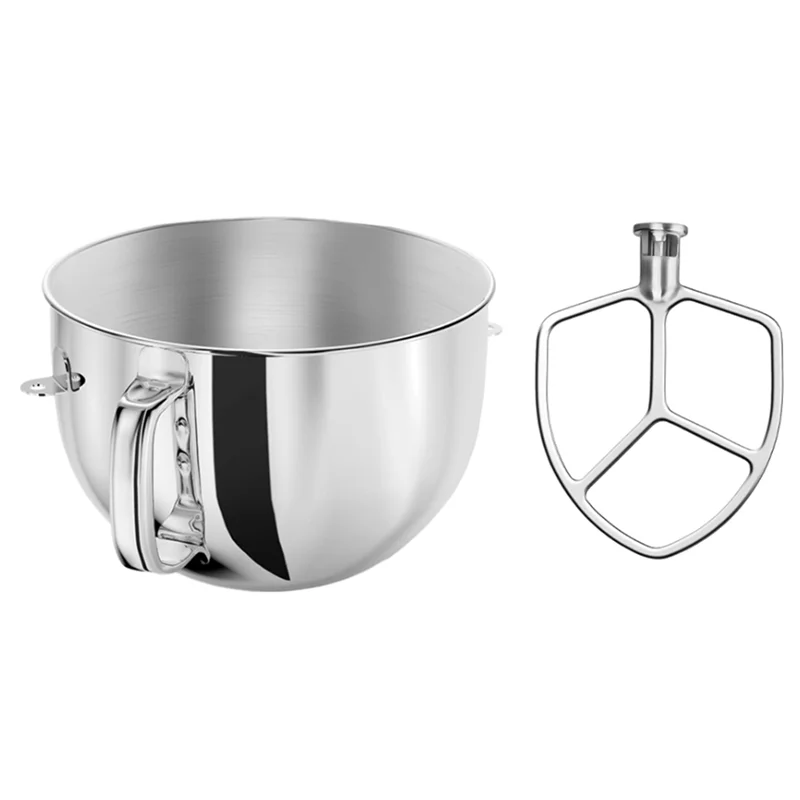 

Customer Favorite Stainless Steel Professional Dough Hook & Mixing Bowl For 5And 6 Quart Mixer For Kitchenaid 5 Plus And 600 Ser