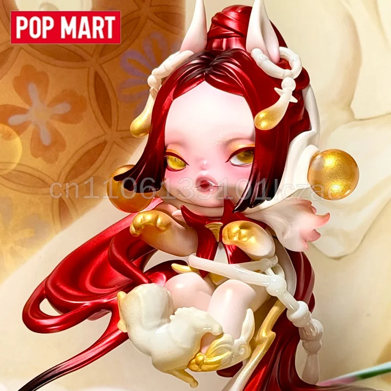

POP MART SKULLPANDA Jiliang Figure Covenant of The White Moon: Коллекционная фигурка, игрушка-сюрприз, милая аниме-фигурка, модель-кукла, украшение