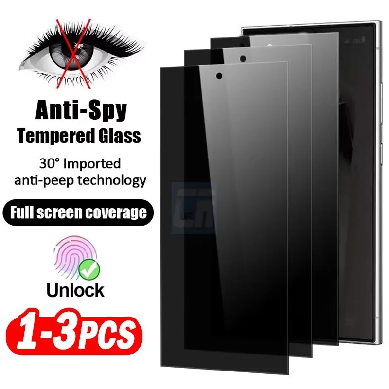 

1-3Piece Anti-Spy Privacy Screen Protector for Samsung Galaxy S25 S24 Ultra S25 Edge S25+ S24+ S23+ S22+ S23 S22 Tempered Glass