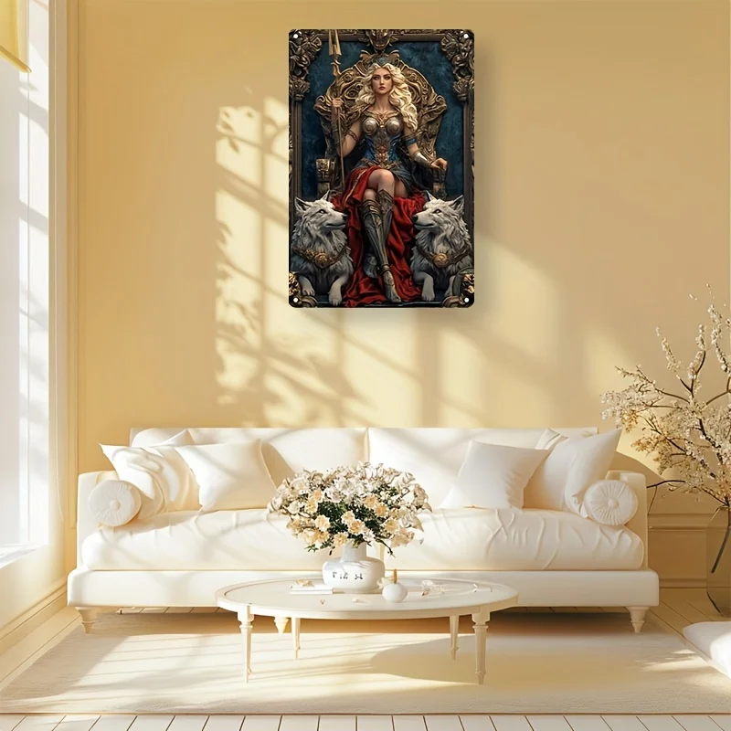 لافتة ألومنيوم من Athena Goddess، طراز عتيق ثنائي الأبعاد، ديكور معلق على الحائط، ديكور منزلي ومطبخ متعدد الأغراض، باب المزرعة