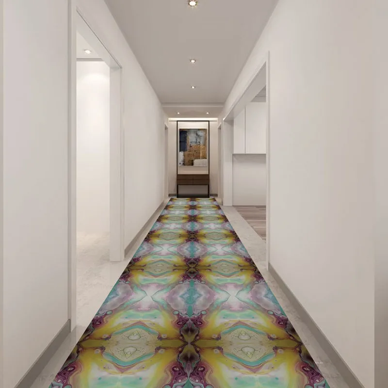 Reese Lobby Carpet Runner Long Rug Hallway Decor Veranda Japan South Korea's Soft Light Simulation Solution Mixed Fusion Pattern