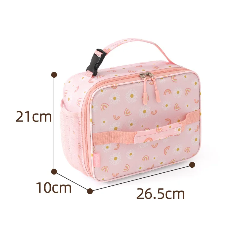 Isolierte Cartoon-Lunchbox für Kinder, niedliche bedruckte Lebensmittel-Handtasche, tragbare Thermo-Lunch-Tasche, Frischhalte-Tasche für Schüler – Detail 12