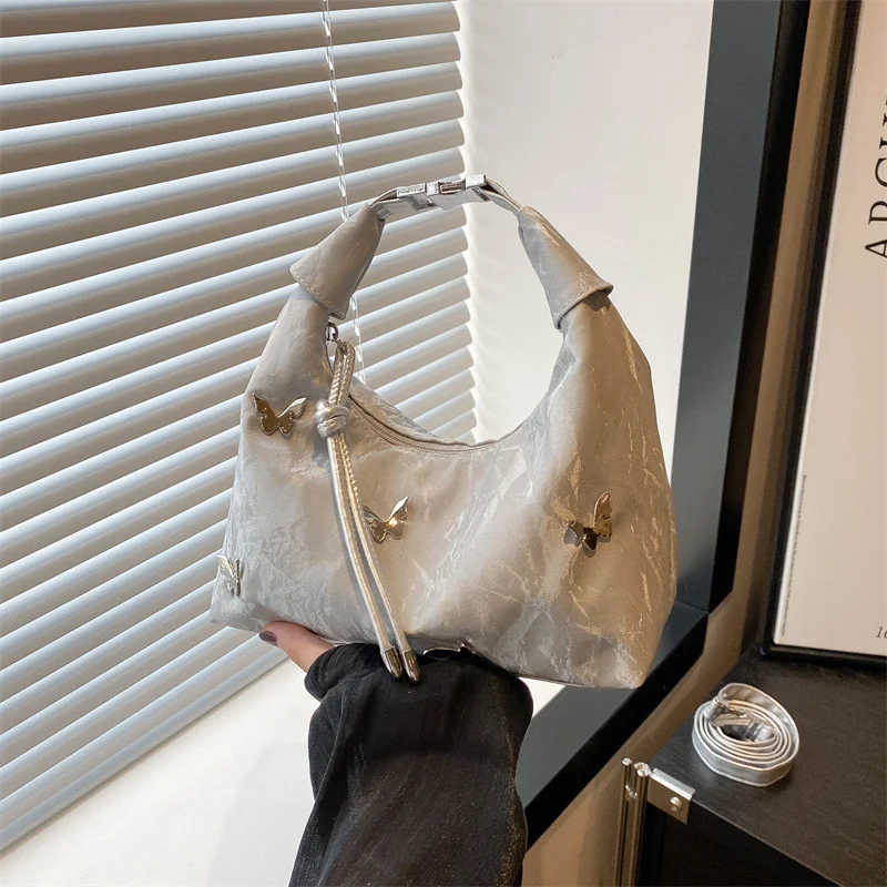 Damen-Umhängetasche mit Schmetterlings-Dekor, verstellbarer Riemen, leicht, für den täglichen Gebrauch, Hobo-Umhängetasche, vielseitige Tasche für Arbeit, Reisen, Einkaufen – Detail 20