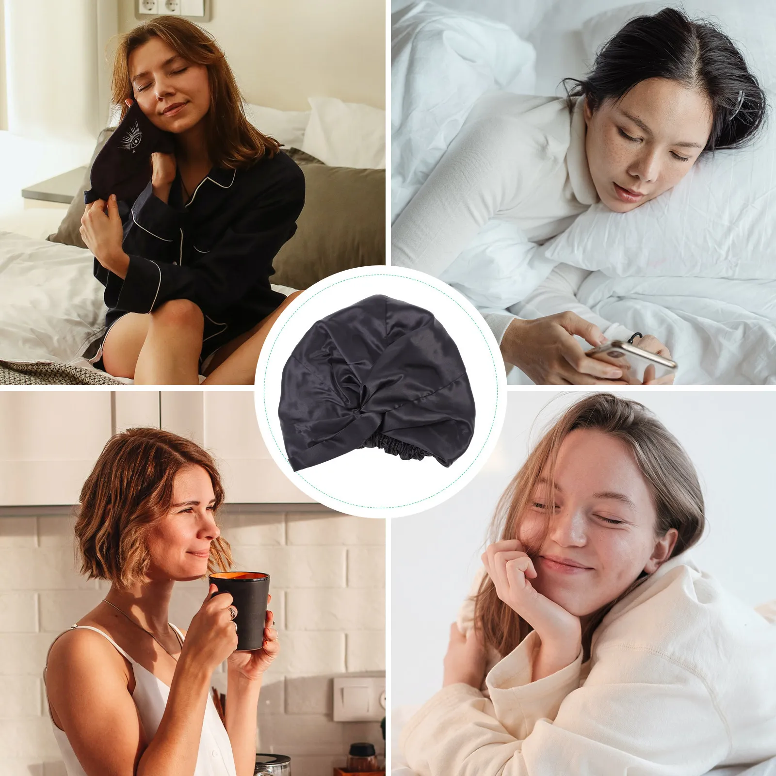 

Шелковая шапочка для ухода за волосами (1 шт.) для женщин, для длинных натуральных кудрявых волос и кос, многоразовая, мягкая, легкая, атласная, для сна, комфортная ночная шапочка